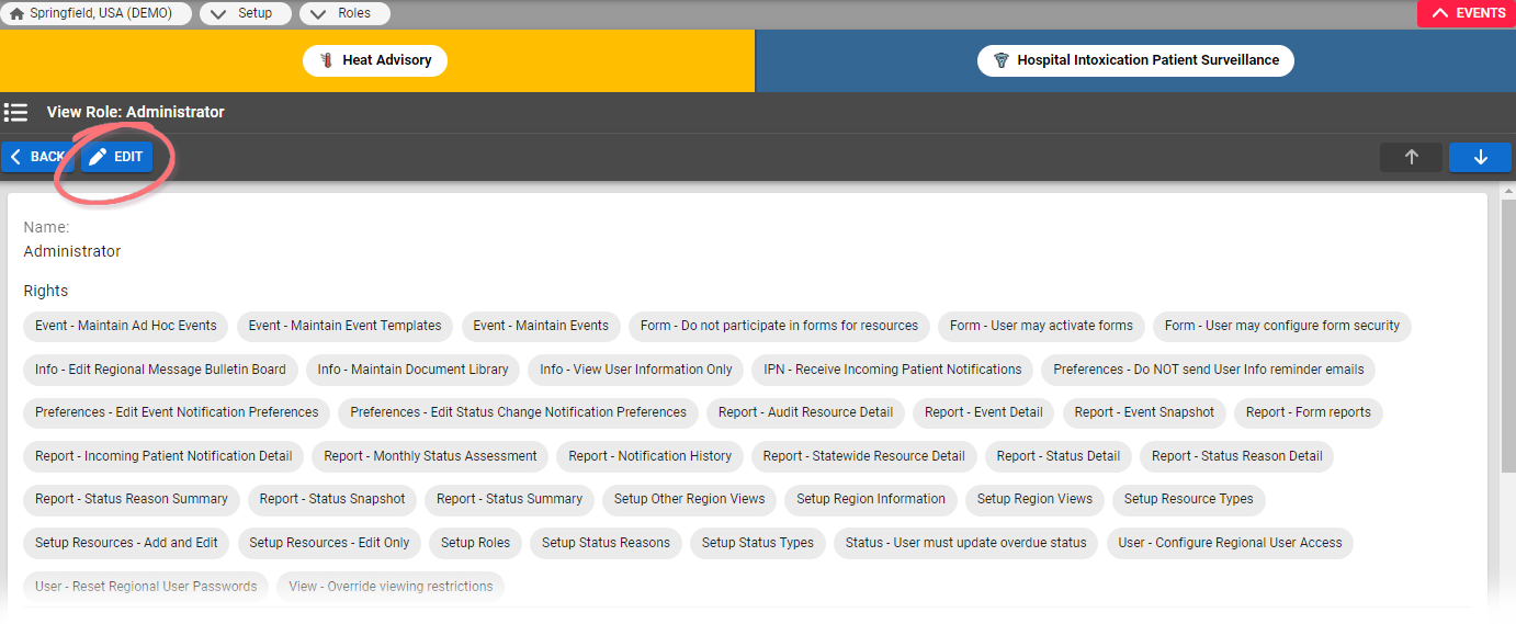 EMResource Edit a Role
